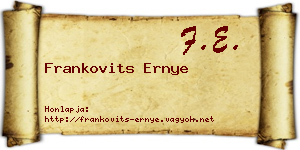 Frankovits Ernye névjegykártya